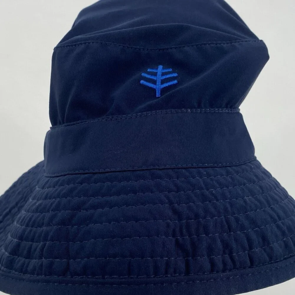 Coolibar UPF Youth S/M Blue Traveler Outdoor Fishing Hiking Surfs Up Bucket Hat